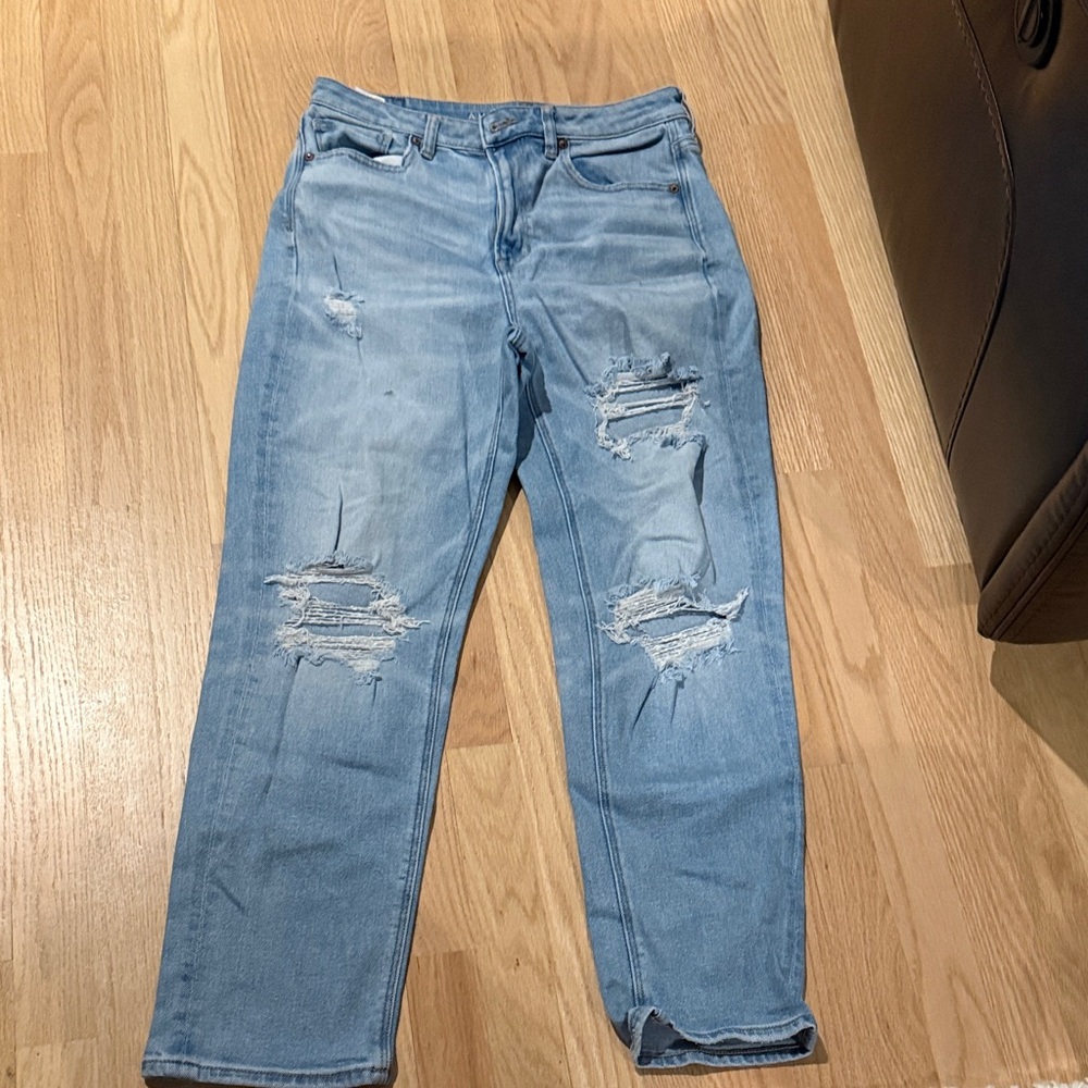 Distressed Light Blue Jeans